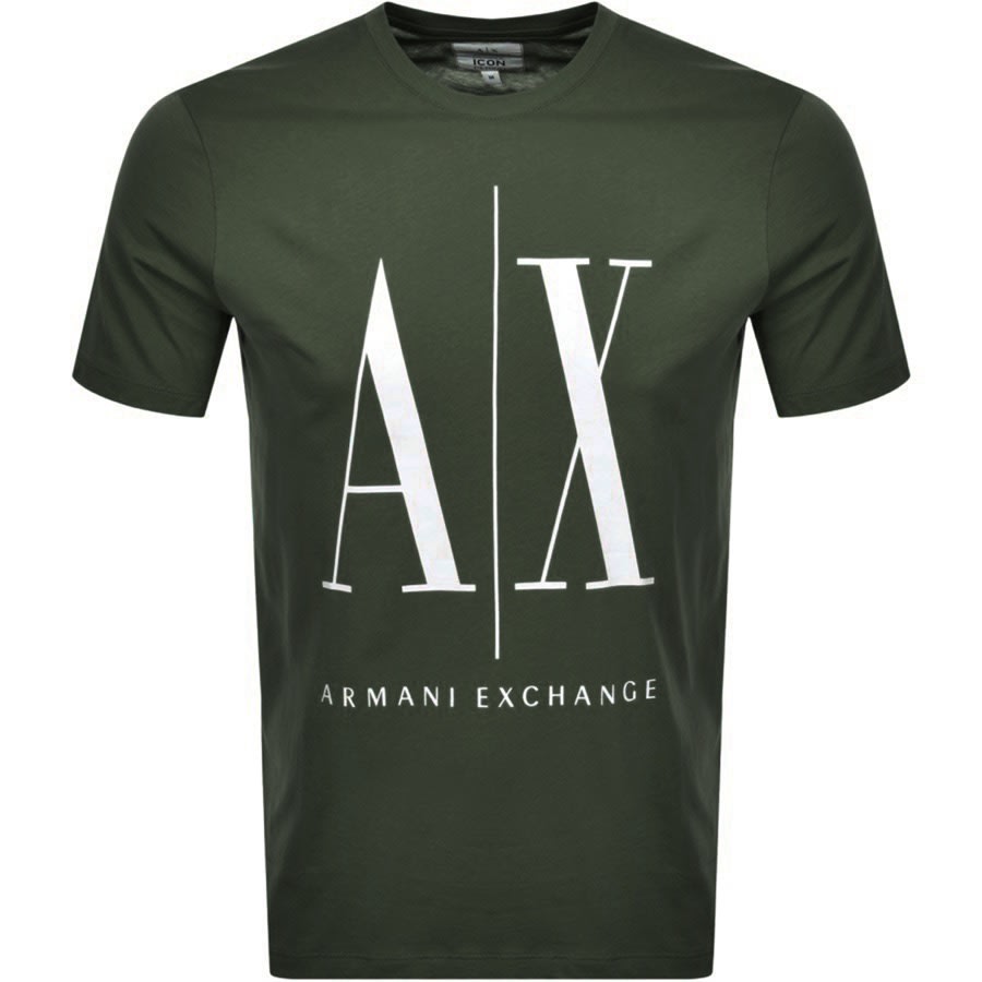 Alternative Image for ProductArmani Exchange Crew Neck Logo T Shirt Green1